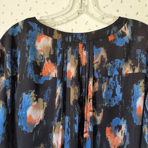 NYDJ Blouse Womens Size 2X Multicolor Artsy Abstract Career Office Geometric - Picture 11 of 16